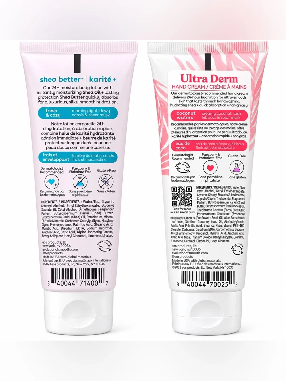 eos Shea Better 24H Moisture Lotion & Ultra Derm Hand Cream Bundle